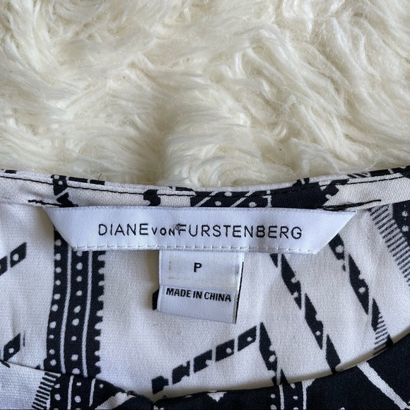 Diane von Furstenberg DVF Tank Top Maya Mixed Print Silk Blend Peplum P - Picture 7 of 11